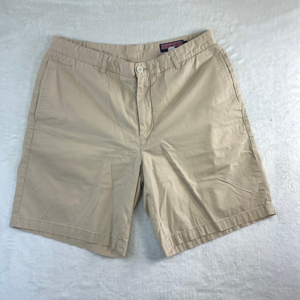 Old Money Vineyard Vines Club Short 35‎ Khaki Cotton Preppy Coastal Hamptons